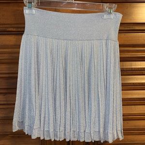 NWT IISLI Shimmer Pleated Skirt Silver